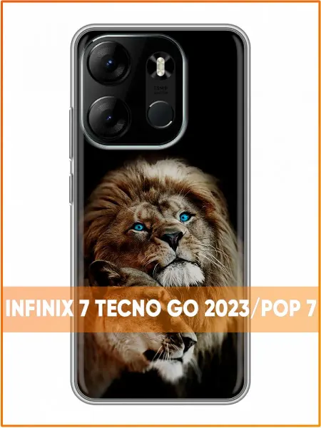 Case Face Чехол на Tecno Spark Go 2023 с принтом Львы
