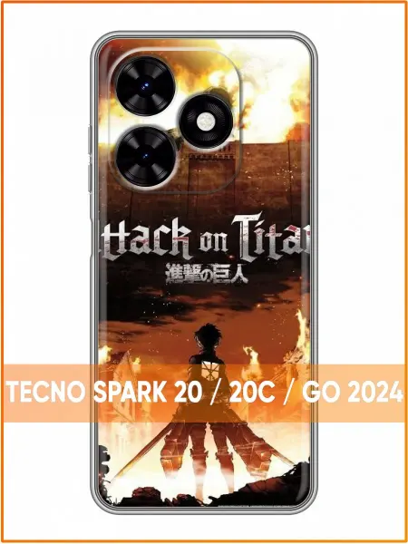 Case Face Чехол на Tecno Spark Go 2024 с принтом Аниме Атака Титанов