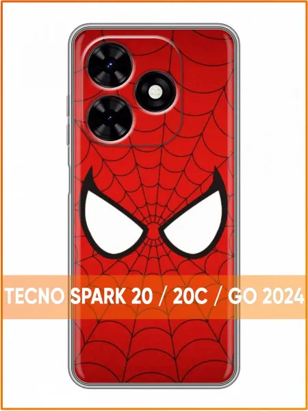 Case Face Чехол на Tecno Spark Go 2024 с принтом Человек Паук глаза