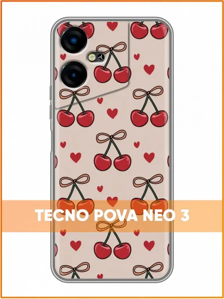 Case Face Чехол на Tecno Pova Neo 3 с принтом Вишенки