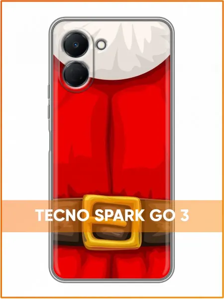 Case Face Чехол на Tecno Spark Go 3 с принтом Новый Год Дед Мороз