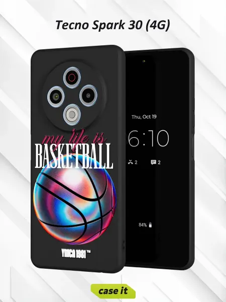 Case it Чехол на Tecno Spark 30 4Gс принтом BASKETBBALL