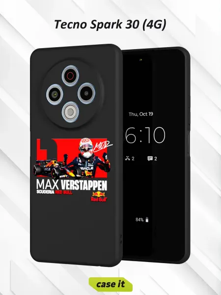 Case it Чехол на Tecno Spark 30 4Gс принтом Max Verstappen