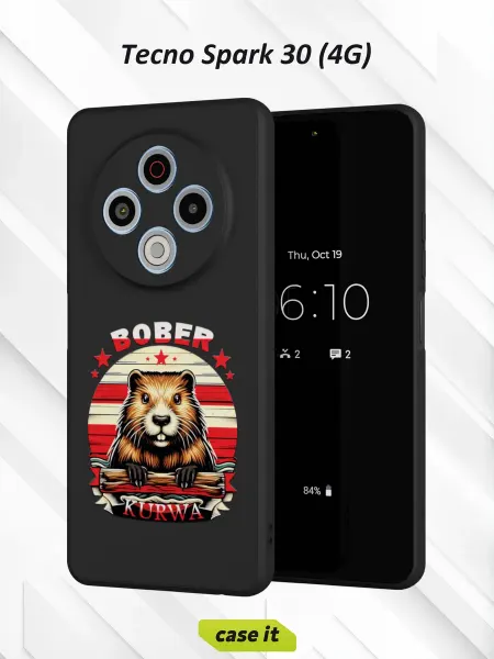 Case it Чехол на Tecno Spark 30 4Gс принтом Бобер