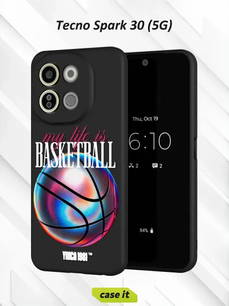 Case it Чехол на Tecno Spark 30 5Gс принтом BASKETBBALL