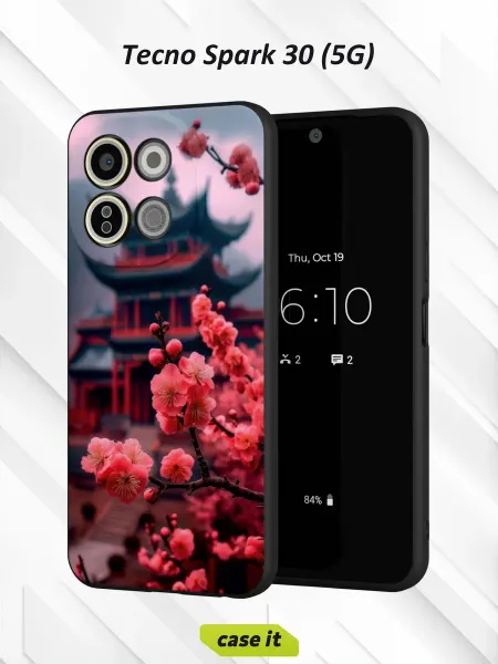 Case it Чехол на Tecno Spark 30 5Gс принтом японская вишня