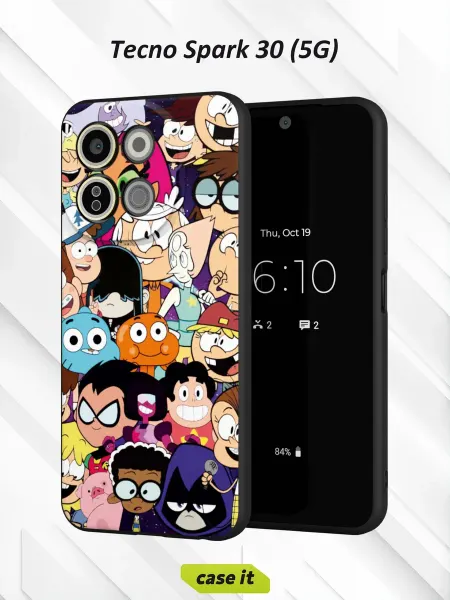 Case it Чехол на Tecno Spark 30 5Gс принтом Мультяшки
