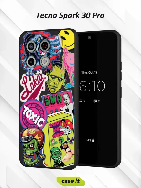 Case it Чехол на Tecno Spark 30 Proс принтом Toxic mix