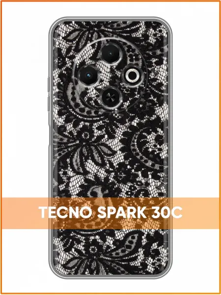 Case Face Чехол на Tecno Spark 30C с принтом Кружева