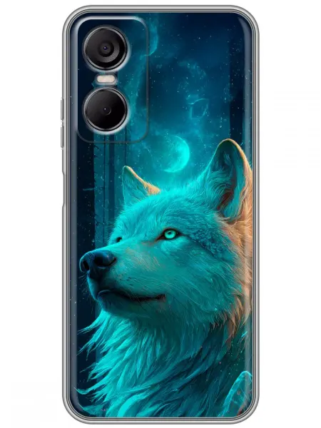360skin Чехол на Tecno Pop 6 Pro волк и луна