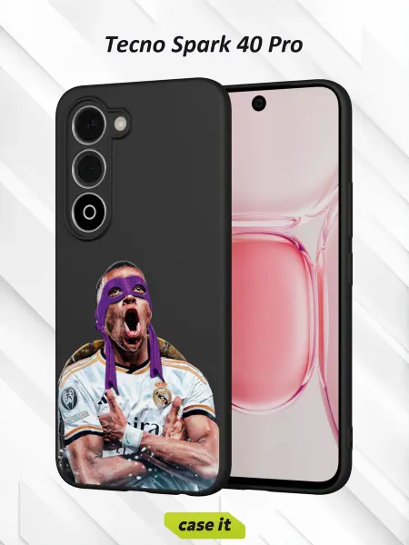 Case it Чехол на Tecno Spark 40 Pro принт Удивленный Килиан Мбаппе