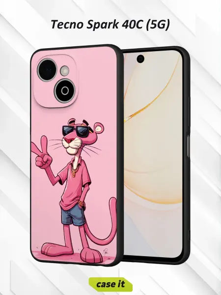 Case it Чехол на Tecno Spark 40C (5G)с принтом Розовая Пантера