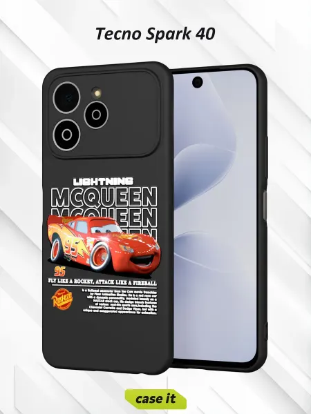 Case it Чехол на Tecno Spark 40с принтом Молния Маккуин