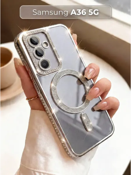 ЧЕХОЛБЕРИ Чехол со стразами и MagSafe на Samsung Galaxy A36 5G