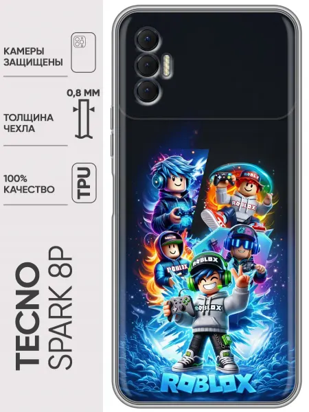Trendmall Чехол на Tecno Spark 8P Roblox Роблокс