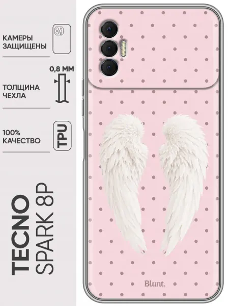 Trendmall Чехол на Tecno Spark 8P для девушки англе горошек