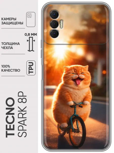 Trendmall Чехол на Tecno Spark 8P котики женский