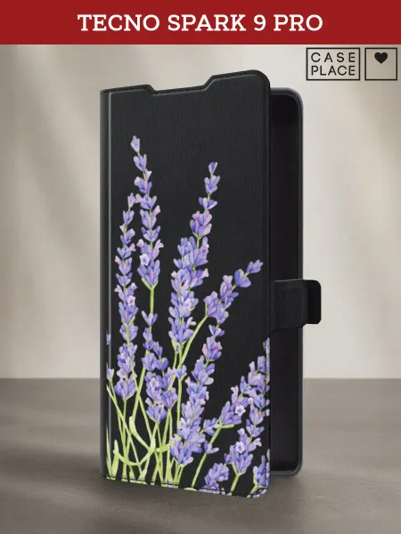 TECNO Чехол-книжка на Spark 9 Pro с цветочками