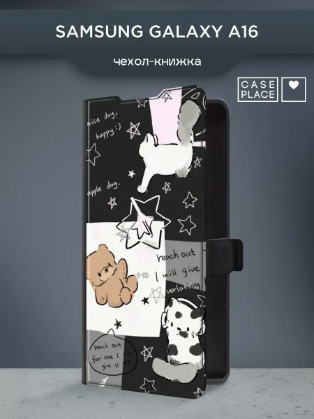 Samsung Чехол-книжка на A16 с медведем