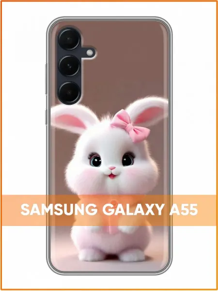 Case Face Чехол на Samsung Galaxy A55 с принтом Зайчик с бантиком