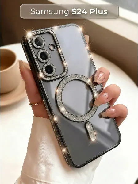 ЧЕХОЛБЕРИ Чехол со стразами и MagSafe на Samsung Galaxy S24 Plus