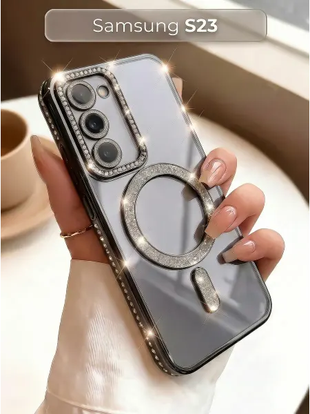 ЧЕХОЛБЕРИ Чехол со стразами и MagSafe на Samsung Galaxy S23