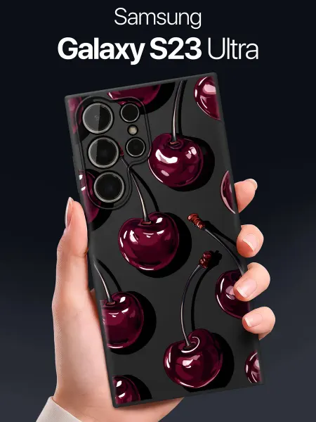 SCDesign Чехол на Samsung Galaxy S23 Ultra с вишнями