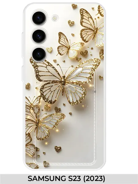 NOOTO Чехол с карманом на Samsung S23 (для Самсунг с23) Бабочка