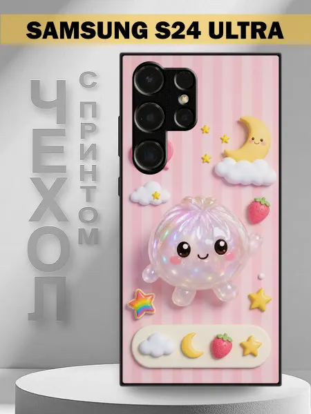 PandaCase Чехол на Samsung S24 Ultra с принтом мочи кавай