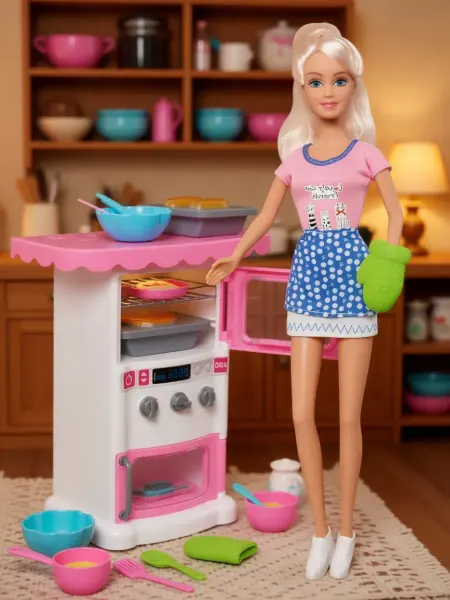 DEFA Lucy Детский игровой набор кукла барби на кухне с аксессуарами