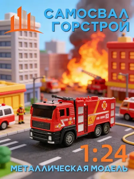 Радиоуправляемые игрушки от LRV Игрушечная пожарная машина для детей транспорт