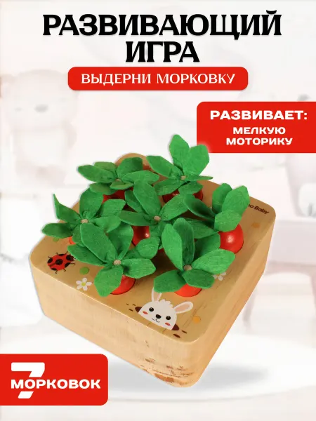 Nazarov Сортер морковка - развивающая игрушка по методике Монтессори