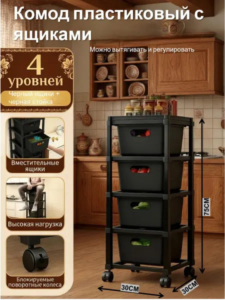 Комод пластиковый с ящиками