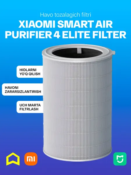 Фильтр Xiaomi, для очистителя Smart Air Purifier 4 Elite, противоаллергенный, многослойный