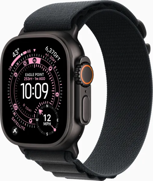 Умные часы Apple Watch Ultra 3 49 мм GPS + Cellular, Black Titanium Case with Black Alpine Loop L