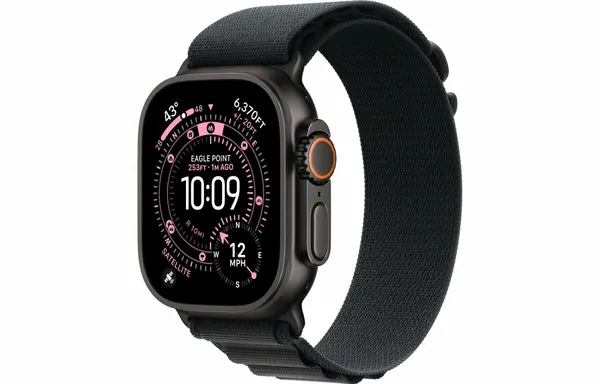 Apple Watch Ultra 3 Смарт часы, 49mm, black titanium case, alpine loop, black - M