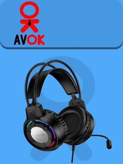 Гарнитура игровая Borofone BO112 Gaming, проводная, 50 мм, USB + 3.5 мм, микрофон, RGB-под