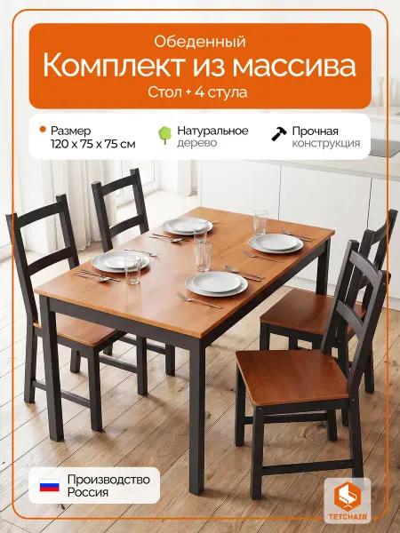 Tetchair Обеденный комплект (стол + 4 стула)