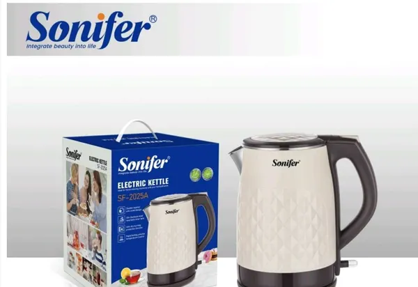 Электрический чайник Sonifer SF-2025A, двухслойный термопластик, нержавеющая сталь