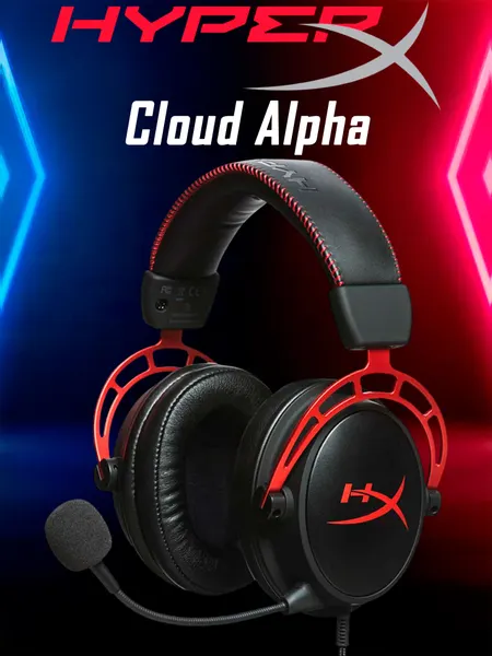 Компьютерная гарнитура HyperX Cloud Alpha Red (HX-HSCA-RD/AS) красный 3.5 мм