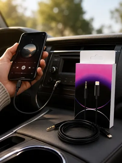 Аудиокабель H-023 Lightning — 3,5 мм AUX, аудиокабель для iPhone