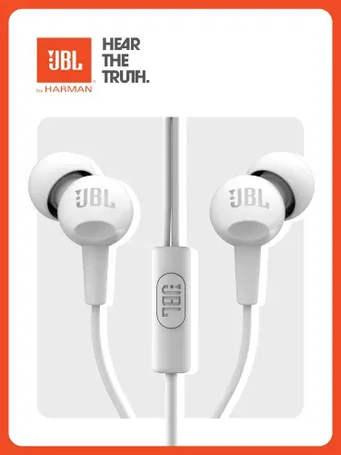 Наушники с микрофоном JBL C100SI 3.5 мм для телефона вакуумные, Черные