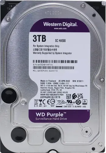 Western Digital 3 ГБ Внутренний жесткий диск, 3.5" (WD30PURX-64PFUY0)