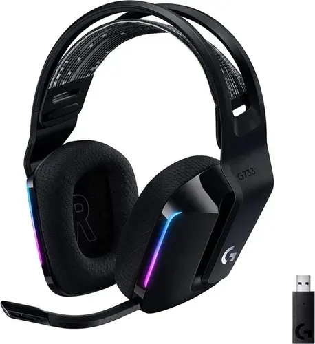 Logitech G G733 LIGHTSPEED 3.5 мм Радиоканал Игровые беспроводные наушники, с микрофоном, черные