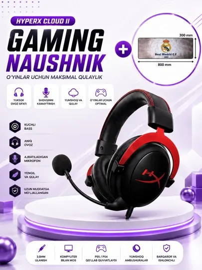 Игровая гарнитура с микрофоном 3.5 мм для ПК, PS4, PS5, проводные наушники