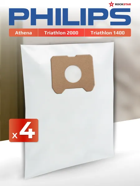 Мешки для пылесоса Philips Triathlon 2000, FC. Пылесборники одноразовые, 4 шт