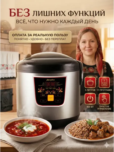 SAPARALI Мультиварка 5 литров электрическая