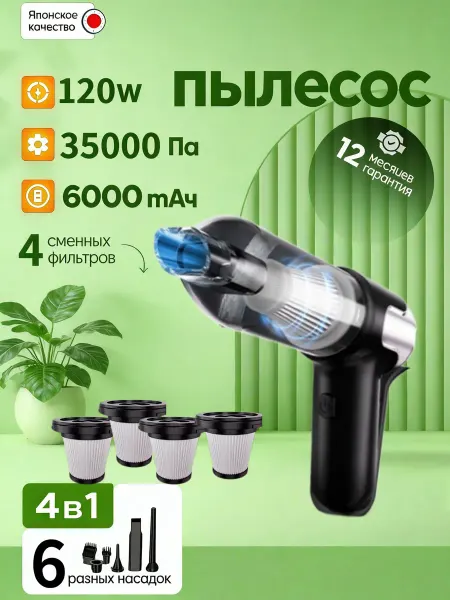 GRENYX Мощный пылесос автомобильный беспроводной