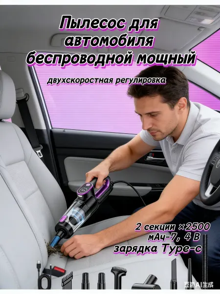 MILLY TOY Пылесос для автомобиля беспроводной мощный автомобильный
