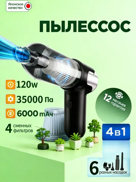 SoCare Крепкий пылесос для автомобиля черный
